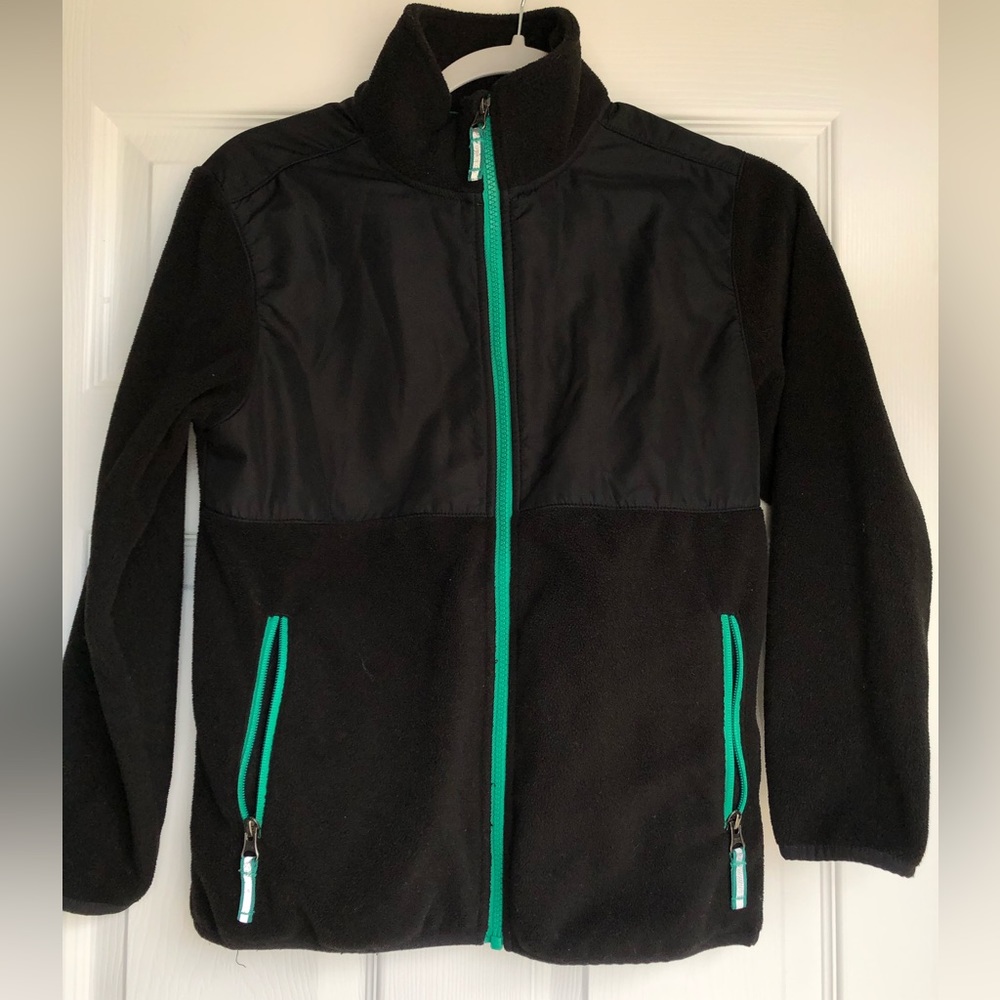 Falls Creek Kids Black Fleece Zip Up Size L 10/12